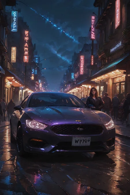 looking at viewer,detailed background,Cinematic Lighting,film grain,score_9,score_8_up,score_7_up,masterpiece,best quality,highly detailed,
<lora:(增强)sdxl_lightning_8step_lora:1>,<lora:glowneon_xl_v1:1>,glowing,<lora:hand 4:1>,hand person,<lora:Expressive_H:0.8>,Expressiveh,<lora:Concept Art DarkSide Style LoRA_Pony XL v6:0.7>,<lora:th3rm4lXLP:0.2>,th3rm4l,colorful,
ground vehicle,car,motor vehicle,vehicle focus,no humans,night,road,neon lights,scenery,sports car,street,outdoors,sign,building,