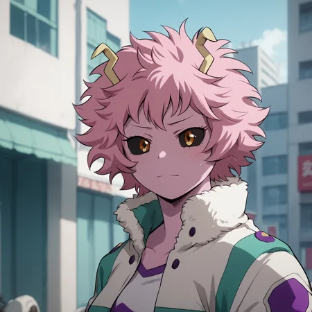 <lora:SlimesMinaAshido:1>, score_9, score_8_up, score_7_up, slimes_minaashido, 1girl, portrait, city background