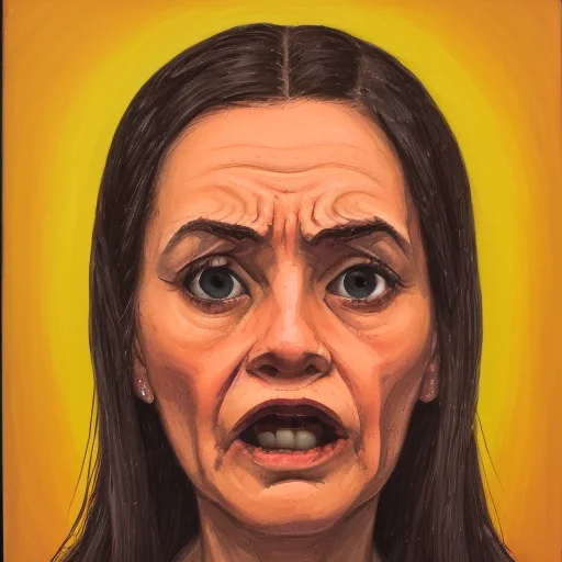 a portrait of a woman scared