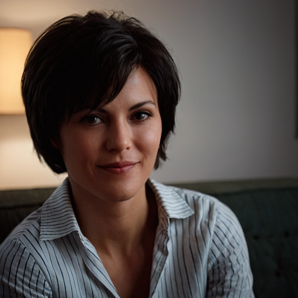 cinematic film still of <lora:add-detail-xl:0.3>0
<lora:detailed:0.3> realism
<lora:perfection style:0.2> perfect
<lora:eyetune:0.5>
<lora:xl_more_art-full_v1:0.1>
<lora:Ron Fricke style:0.2>
<lora:Unreal Engine style:0.3> Unreal Engine style
<lora:TeethXL:0.3>
<lora:Chiaroscuro Lighting Style:0.3> Chiaroscuro Lighting Style
 <lora:facial expression style v2:0.9>
milf creepy sinister facial expression of a short hair milf woman sitting on a couch with a sexy creepy smil, movie themed, sharp, detailed skin, epic cinematic photography, artistic, creative, wrinkly face, dramatic lighting style, cinematic color style, Kodak film style, skin pore, emotional style, gustier style, facial expression style, creepy sinister facial style, solo, smile, short hair, shirt, black hair, 1boy, upper body, male focus, teeth, striped, indoors, grin, parody, formal, suit, realistic, mole, looking to the side, shallow depth of field, vignette, highly detailed, high budget, bokeh, cinemascope, moody, epic, gorgeous, film grain, grainy