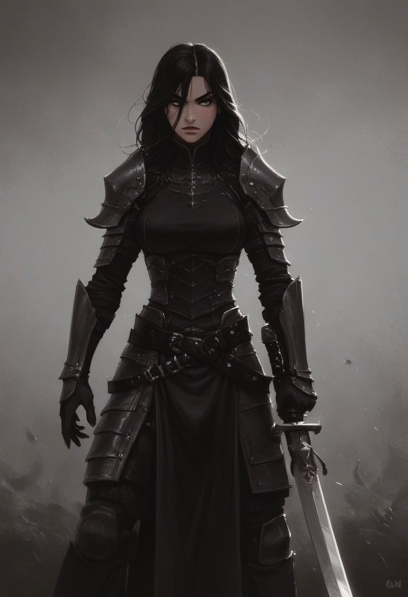 Futanari, holding longsword