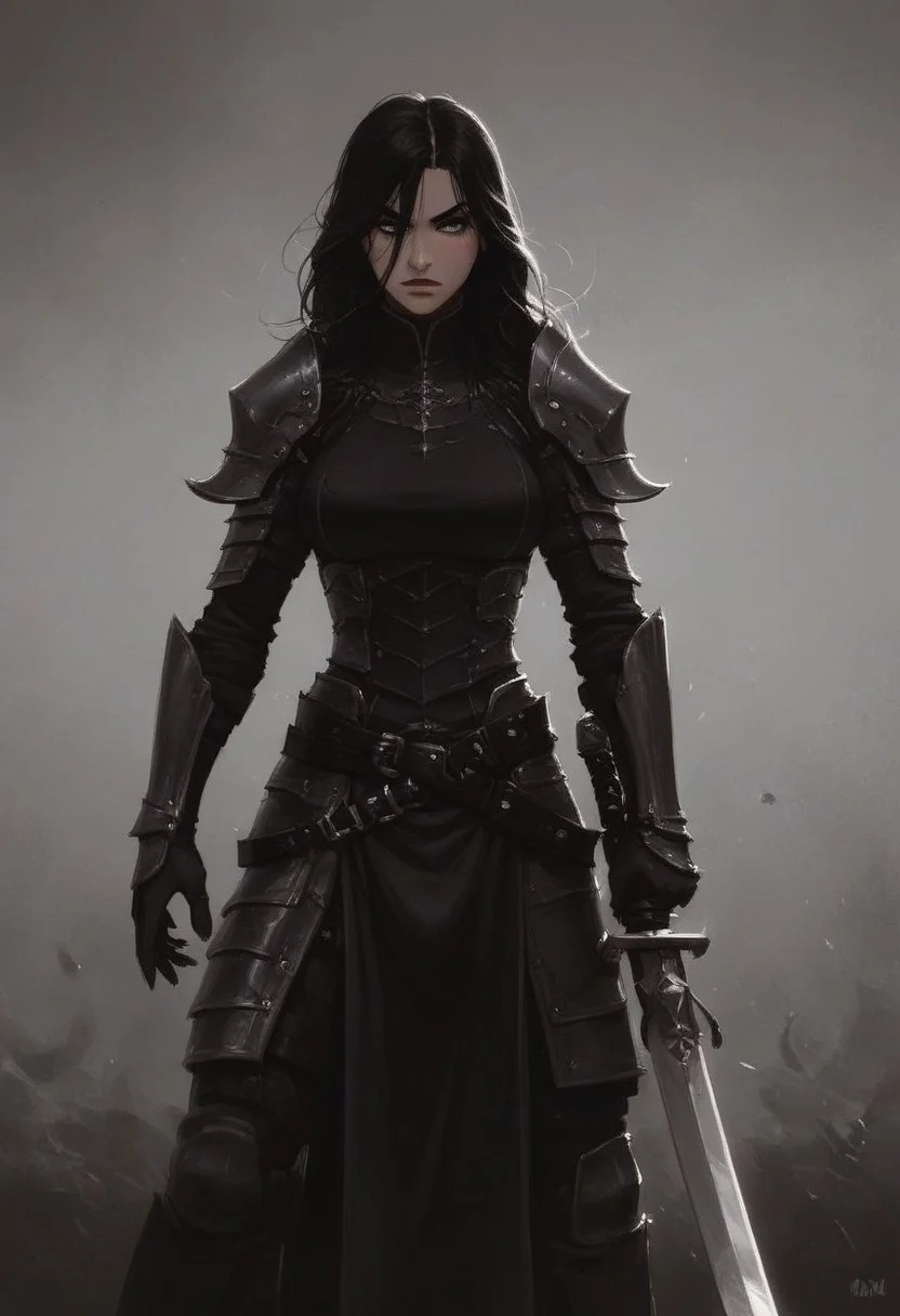 Futanari, holding longsword
