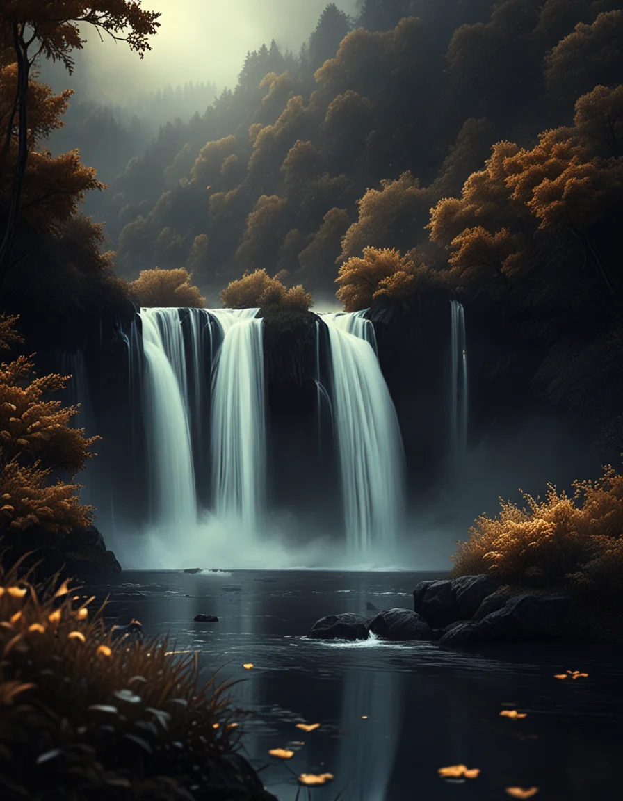 novuschroma style nature landscape with a waterfall <lora:137_novuschromaSXL_a2:1>, <lora:sdxl_lightning_8step_lora:1>