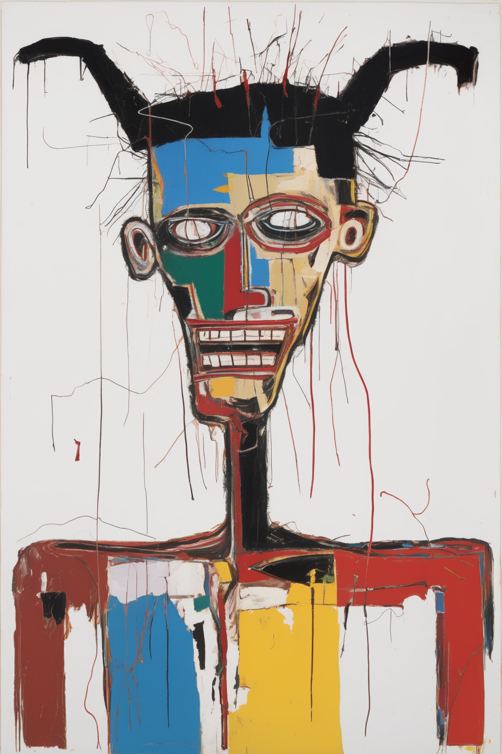 Jean-Michel Basquiat Style - a deconstructed satan by Wayne Thiebaud and Jean-michel basquiat