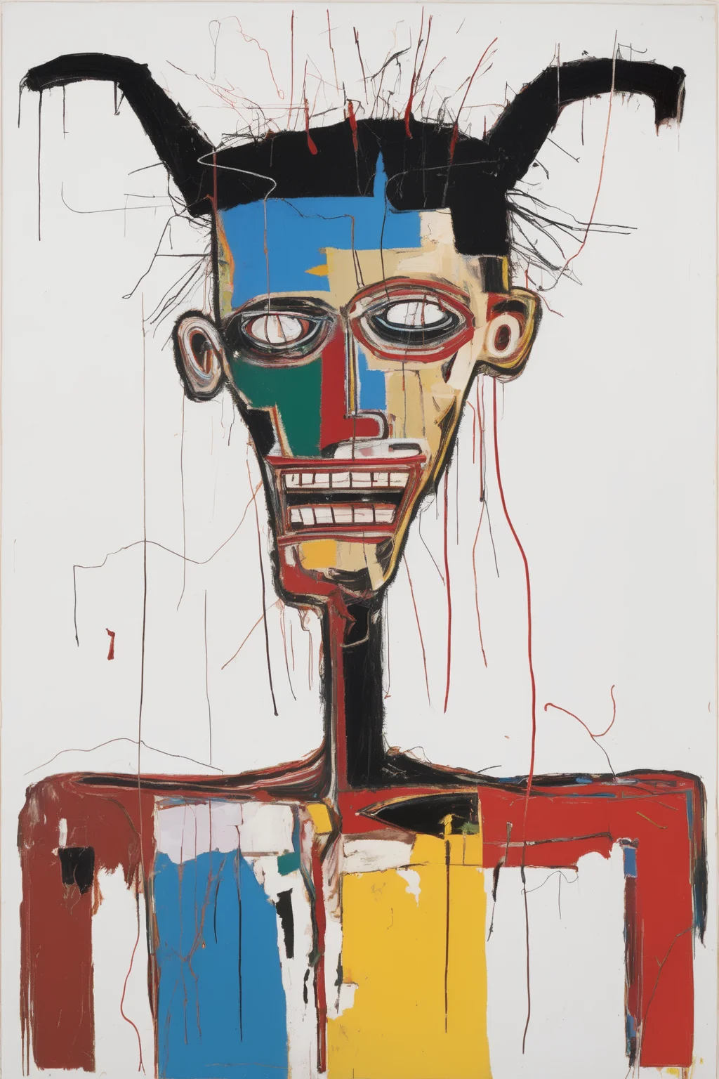 Jean-Michel Basquiat Style - a deconstructed satan by Wayne Thiebaud and Jean-michel basquiat