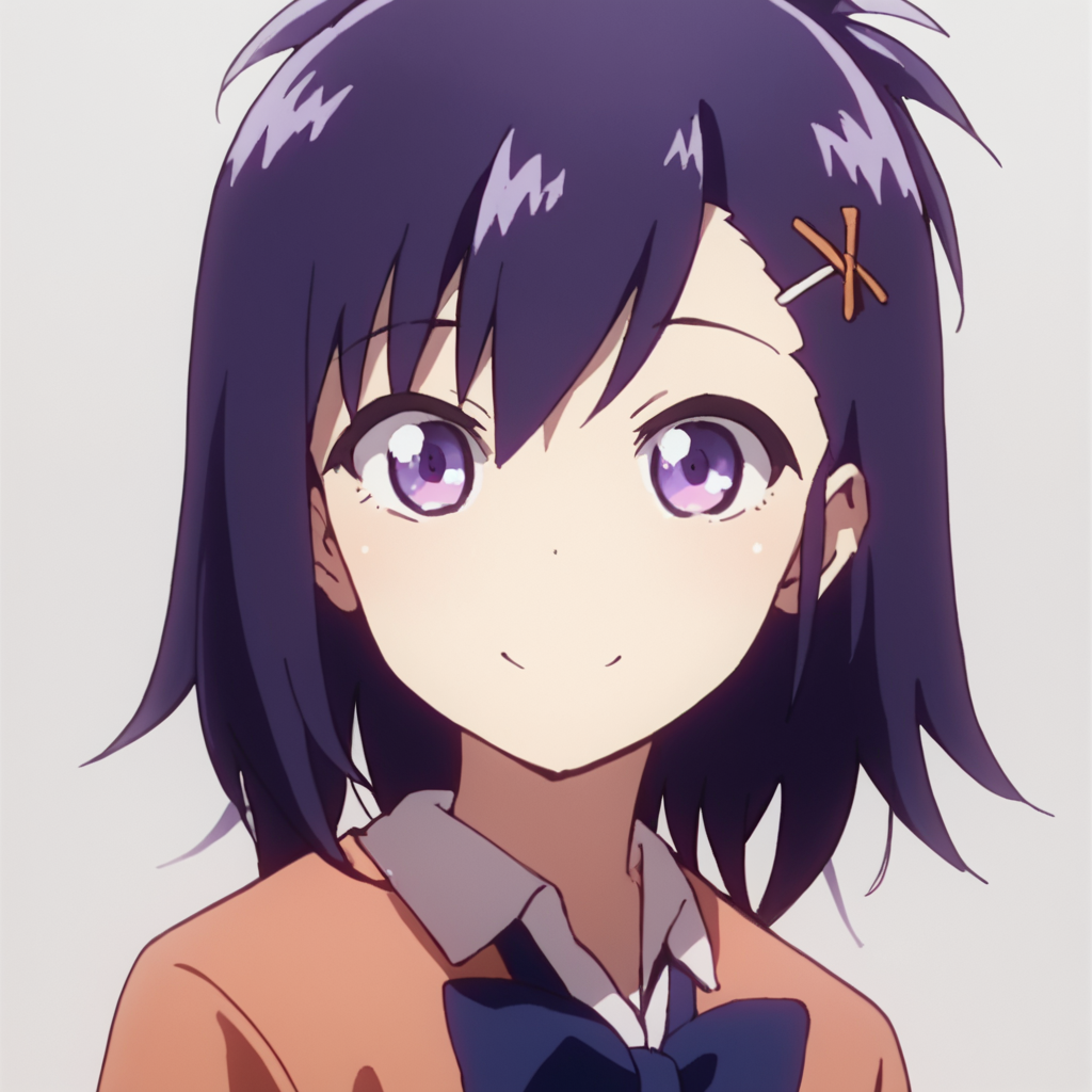 score_9, score_8_up, score_7_up, score_6_up, score_5_up, score_4_up, source_anime,  Vignette_DO, school uniform, smile, portrait, , purple hair