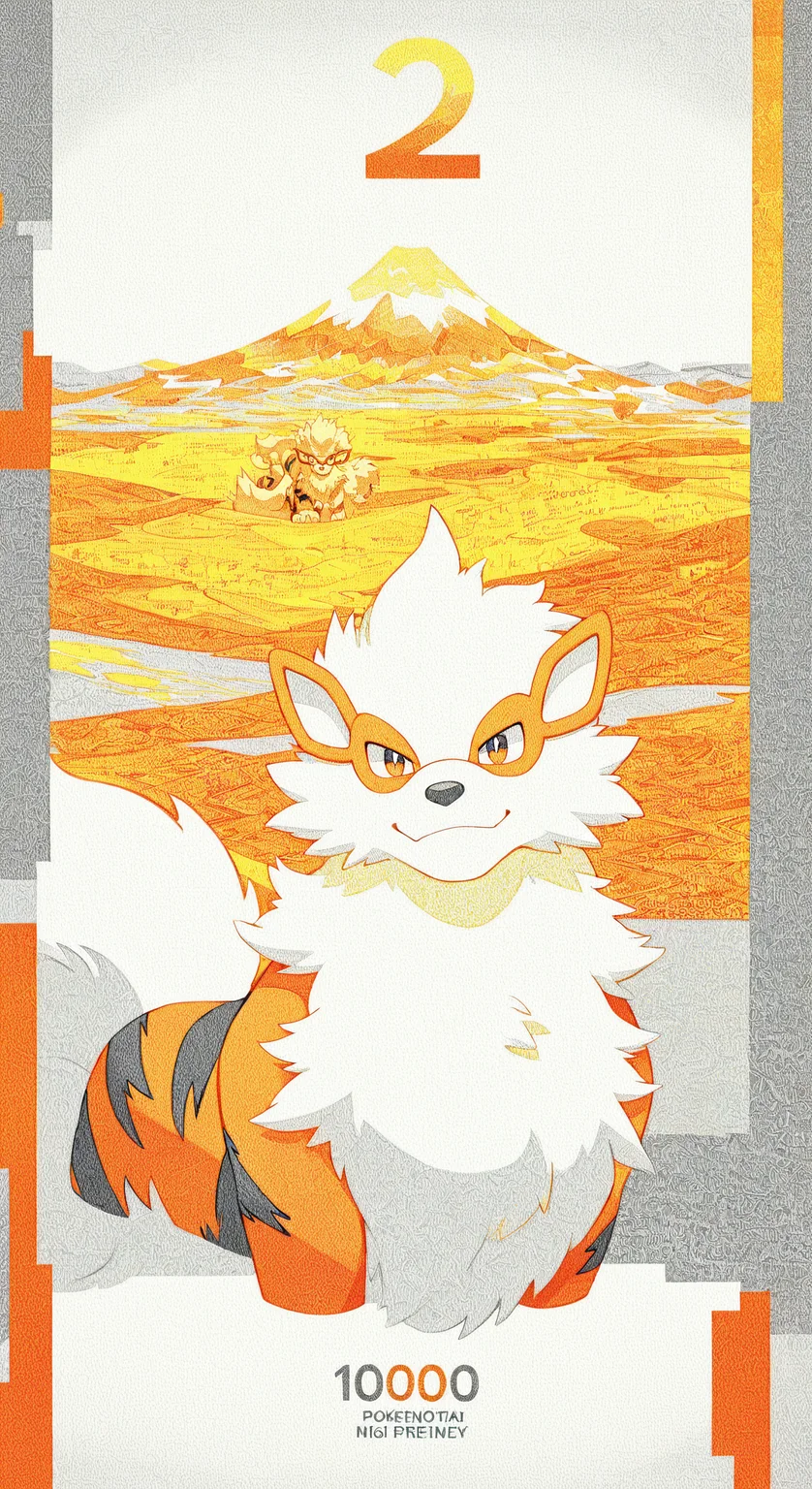 100,
<lora:[Style - IL] R50 Banknote Style:1> r50_banknote, english text, big text, number, 
spot color,glitch,iridescent,abstract
upper body,cropped torso,
happy, smirk, looking at viewer,
front view,
pokemon \(creature\), arcanine,
scenery, landscape,
orange theme,yellow theme,grey theme,
white theme,
masterpiece, best quality,