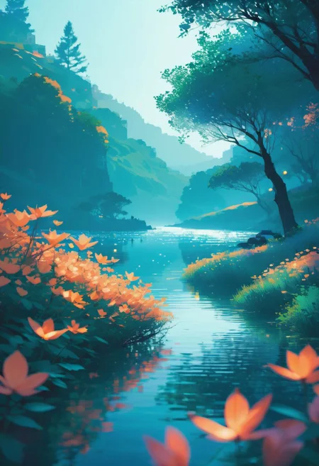 breathtaking shallow depth of field, bokeh, ethereal scenery by Atey Ghailan, insanely beautiful and atmospheric, aesthetical