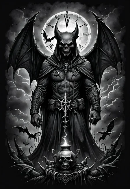 inksketch,
Beautiful with hour glass figure Extremely Evil diabolical sinister satanic demonic occult, T-shirt design, aggressive flying bat holding wwii bomb, dark sky