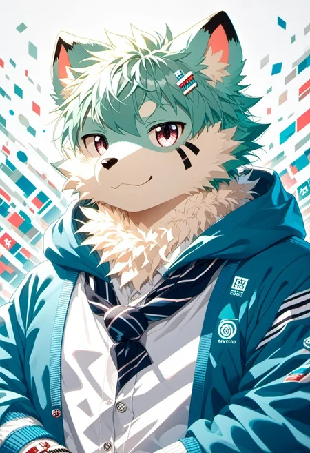 score_9, score_8_up, score_7_up, zPDXL3, ((((sdgs4by zuppu11)))), 1boy, furry, solo