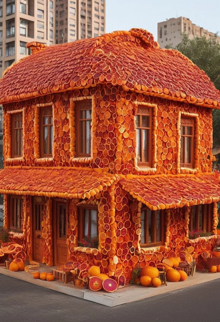 blood orange style, Orange Peel Metropolis: Imagine a city where buildings, streets, and even vehicles are covered in a vibrant oranges and orange texture. You could create a futuristic cityscape with sleek, orange-covered skyscrapers or a cozy, nostalgic town with orange-peel-textured buildings.