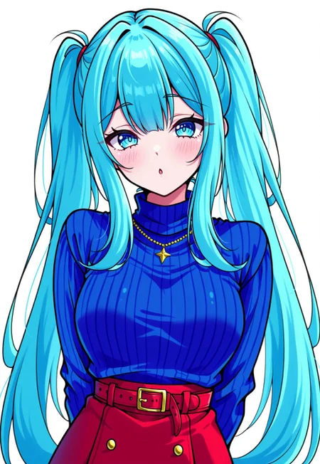sarah, long hair, blue eyes, blue hair , d2j3m0x