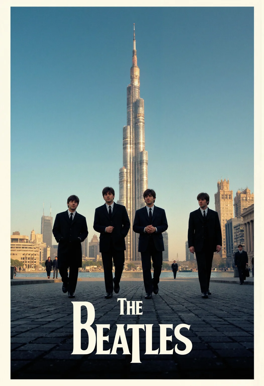 allposter, The beatles poster with burj khalifa in background<lora:Flux.1_Turbo_Detailer.safetensors:0.75:0.75> <lora:FLUX_All_Posters.safetensors:0.7000000000000001:0.7000000000000001>