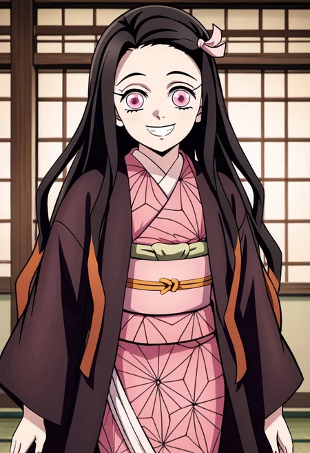 Kamado_Nezuko, kimono, smiling