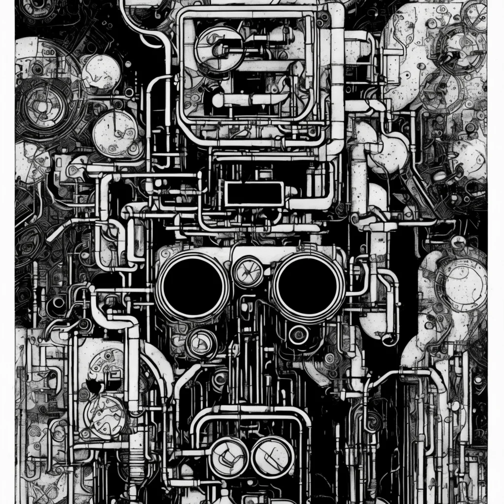 black and white, photorealistic intricately detailed comic book art by award winning line artist, of a steampunk scientist stepping stepping through a magical portal, black and white ink, epic cinematography