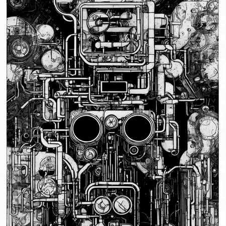 black and white, photorealistic intricately detailed comic book art by award winning line artist, of a steampunk scientist stepping stepping through a magical portal, black and white ink, epic cinematography