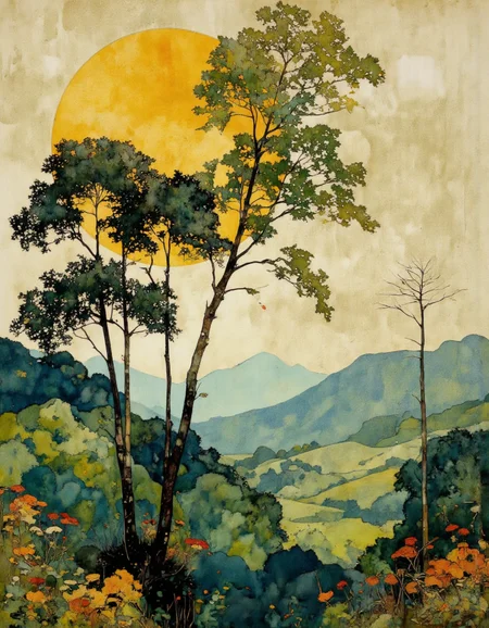 Natureâs first green is gold, Her hardest hue to hold. Her early leafâs a flower; But only so an hour. Then leaf subsides to leaf. So Eden sank to grief, So dawn goes down to day. Nothing gold can stay.
Minimalist abstract landscape captures the essence of wabi-sabi