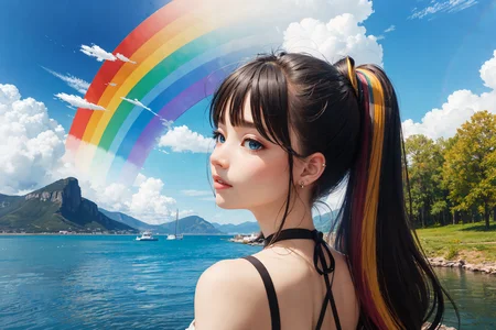 best quality, masterpiece, rainbow world