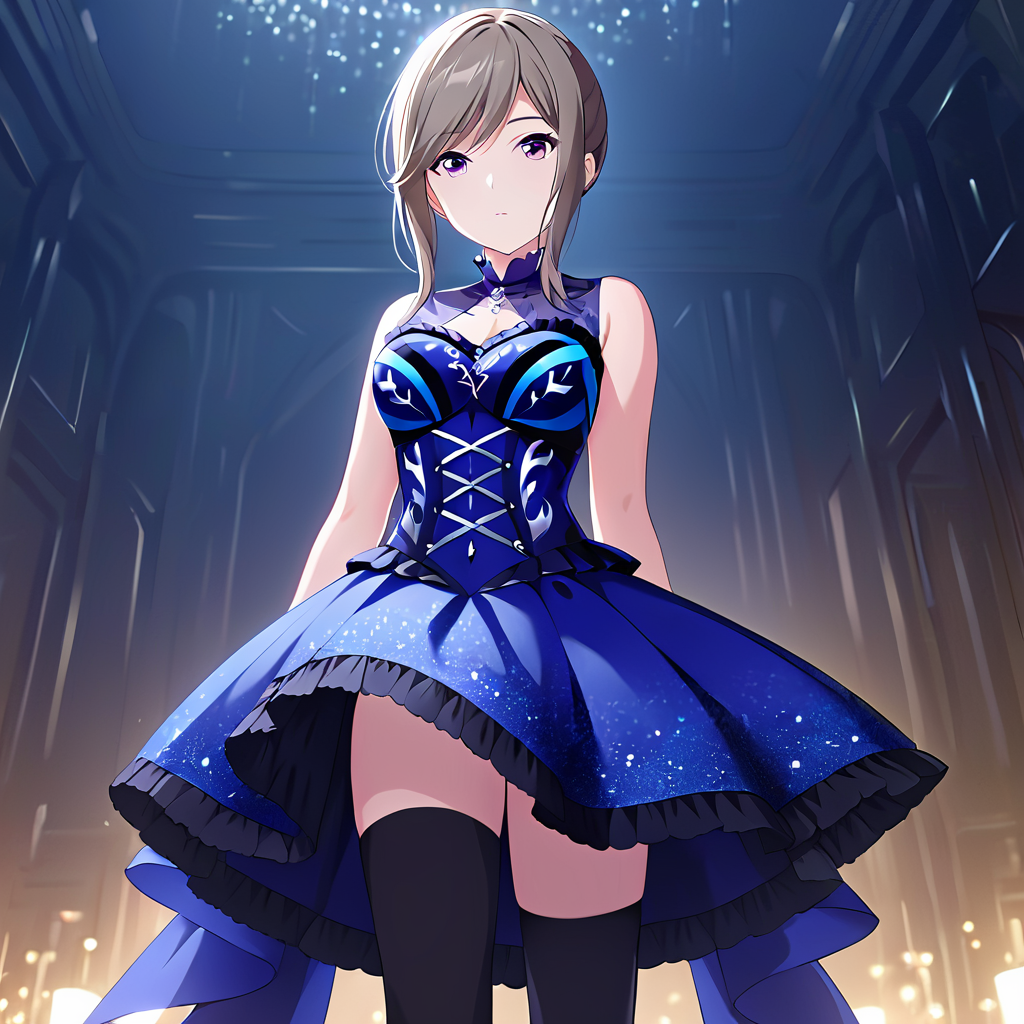 [high quality, best quality],[cinematic],shiraishi,1girl,solo,shi dress,black thighhighs,looking at viewer,standing,closed mouth,<lora:shiraishi4:0.7>,