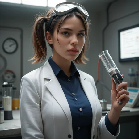 uncensored, score_9, score_8_up, score_7_up, score_6_up, score_5_up, score_4_up, 1girl, large breasts, a woman working in a modern laboratory, surrounded by scientific equipment, wearing a lab coat and safety goggles, business suit, focused on her research, bright and clean environment, high detail, cinematic lighting, digital painting, by Artgerm and James Gurney, 4k resolution, masterpiece,
<lora:StellaComposite_NotARealPerson_v2.0_PDXL:0.8> stellacomposite, realistic, lips, multicolored hair, short twintails hair style, Blue colored eyes,,