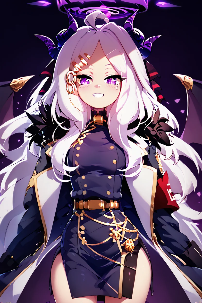 score_9, score_8_up, score_8, medium breasts, (curvy), cute, eyelashes, BREAK, , zzHina, purple eyes, long hair, hair ornament, white hair, horns, hina (blue archive), ahoge, halo, multiple horns, parted bangs, skirt, long sleeves, hairclip, black skirt, coat, coat on shoulders, fur trim, black gloves, <lora:Hina_BlueArchive_PDXL:1.0>, , BREAK, smile, closed mouth, looking at viewer, cowboy shot, ,,, embedding:zPDXL, Expressiveh, ,,, <lora:Konpeto_PDXL_v3:1.0>, <lora:SDXLFaeTastic2400:0.5>, <lora:Expressive_H-000001:0.4>,
