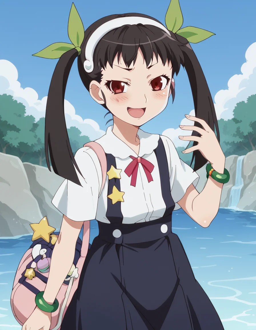 score_9, score_8_up, score_7_up, source_anime, <lora:mayoi-hachikuji-offmonster-ponyxl-lora-nochekaiser:1>, mayoi hachikuji, long hair, black hair, red eyes, ribbon, twintails, hair ribbon, hairband, anime screencap, skirt, jewelry, bag, star (symbol), bracelet, suspenders, green ribbon, suspender skirt,, aqueduct, water, stone, arches, ancient, , <lora:pov-bullying-ponyxl-lora-nochekaiser:1> pov bullying, teasing, smug, bullying, laughing, open mouth, blush, hand up, cowboy shot,, looking at viewer, solo,, dutch angle, cowboy shot