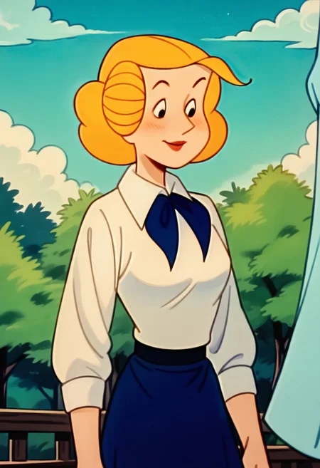 score_9, score_8_up, score_7_up, score_6_up, <lora:Alice_Mitchell_-_Dennis_the_Menace_v1.2:0.7> alice mitchell, white blouse with a blue ribbon, blue_skirt, smile,