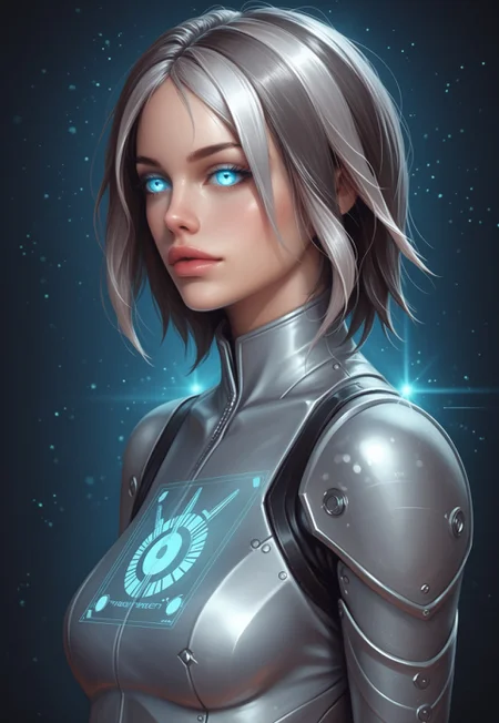 safe_pos, core_9, score_8_up, score_8, semi realistic, ultra detailed, 8k, high quality, hi res, high quality, detailed eyes, perfecteyes, detailed face, 1girl, sharp focus, cowboy-shot, focus on hip, (1girl:1.2), (metallic silver skin, short holographic hair:1.8), ((quantum alchemist, holographic lab coat, long legs, realistic, cinematic angle, cinematic lighting, slender body, focused face, glowing prism eyes, experimenting pose)),
BREAK
conducting experiments in a floating quantum laboratory
BREAK
source_sci_fi_art, rating_explicit, expressive, ((half body, side view)), dynamic pose
BREAK
(detailed beautiful background, floating equations, quantum particles, holographic displays, glowing test tubes, shifting reality, futuristic laboratory equipment, vibrant neon lights:1.4)
(((full clothed)))