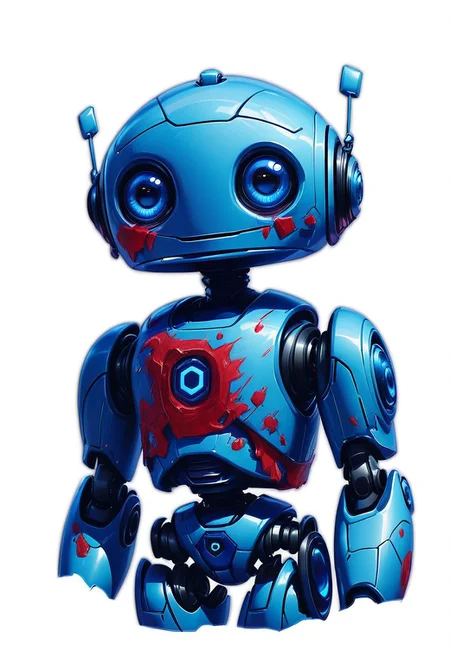 score_9, score_8_up, score_7_up,
CivBot, blue eyes, simple background, white background, upper body, science fiction, blue robot, joints, straight-on, robot joints, (rust:1.2)