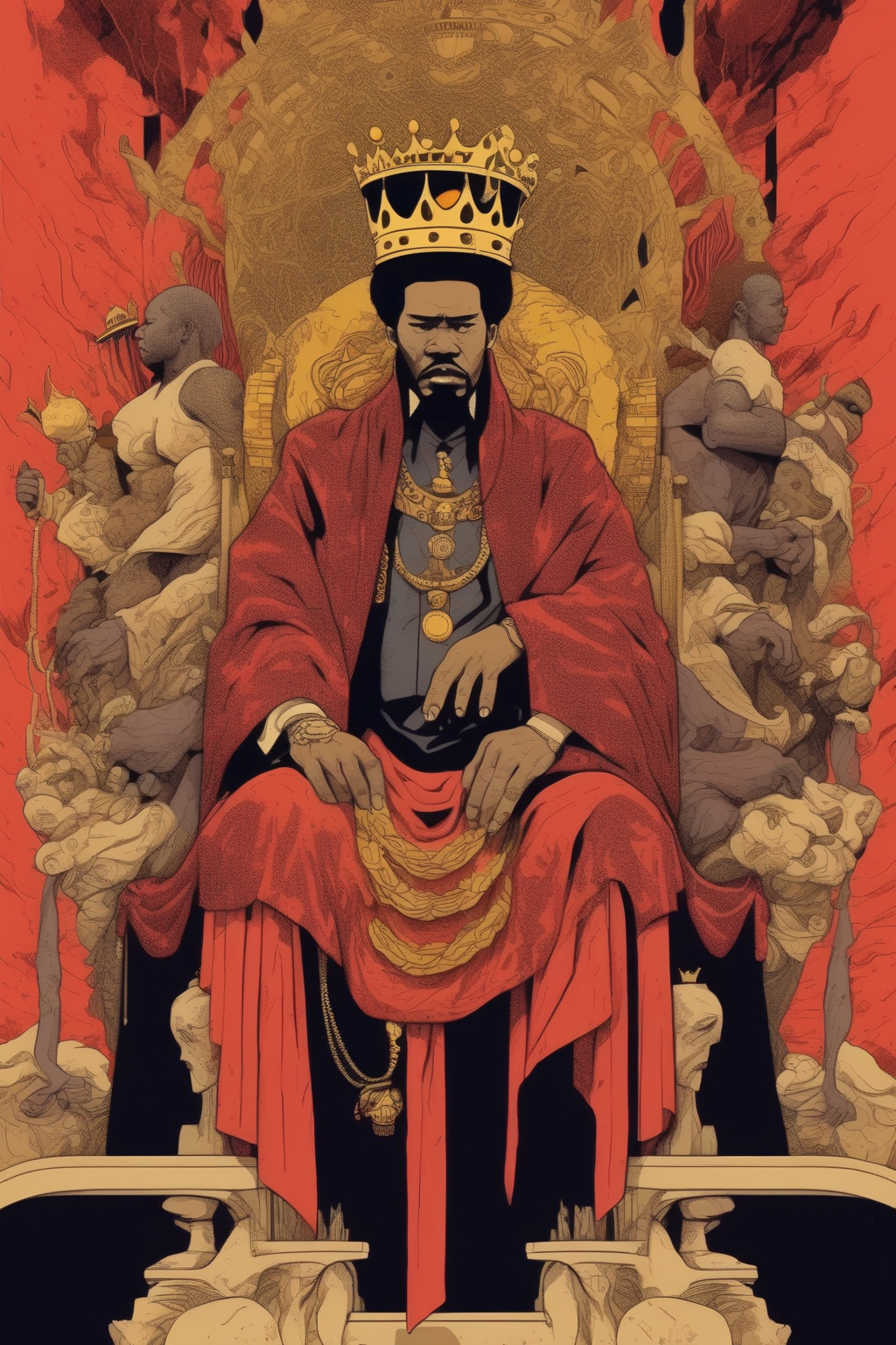<lora:Kilian Eng Style:1>Kilian Eng Style - King wanted. movements around the world, trying to understand how an anachronistic political system is gaining in strength in the 21st century. Inspired