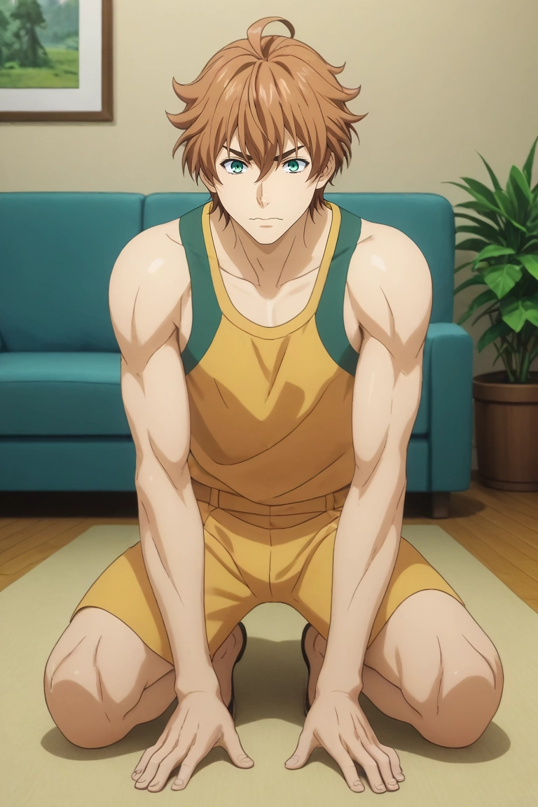 score_9, score_8_up, score_7_up, , rating_safe, , (3d:0.4), , , 1boy, solo, male focus, <lora:satoshi_isshiki_pony:0.76>, satoshi_isshiki, brown hair, green eyes, ahoge, hair between eyes, full body, living room, plant, dark, jojo pose, wavy mouth, , <lora:sdxl_lightning_8step_lora:1>
