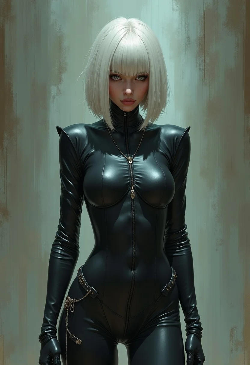 Full body image of a tall pale athletic Dutch woman, platinum blonde short straight bob hair, vampire lady, dark goddess, hot dominatrix, wearing black leather, holding a whip.
Dreamscape Dreamscape Dreamscape concept art (style of Conrad Roset). digital artwork, illustrative, painterly, matte painting, highly detailed . Surreal, ethereal,