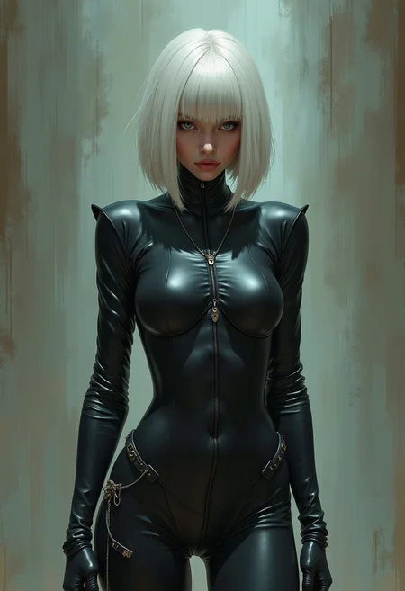 Full body image of a tall pale athletic Dutch woman, platinum blonde short straight bob hair, vampire lady, dark goddess, hot dominatrix, wearing black leather, holding a whip.
Dreamscape Dreamscape Dreamscape concept art (style of Conrad Roset). digital artwork, illustrative, painterly, matte painting, highly detailed . Surreal, ethereal,