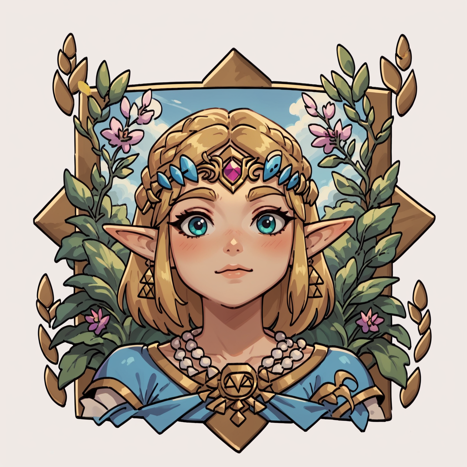 score_9, score_8_up, score_7_up, score_6_up, score_5_up, 1girl, chibiIcon, <lora:hadesChibiIconsPony:1>, princess zelda