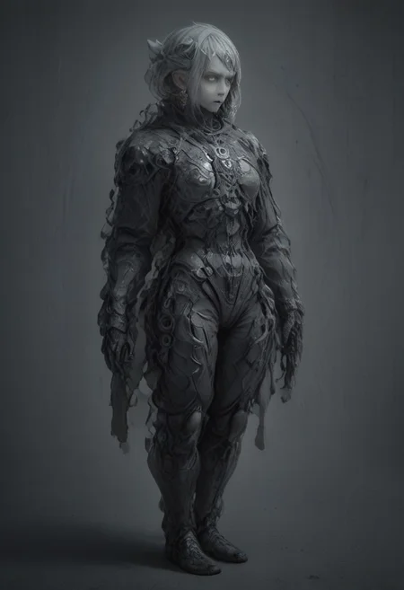 Setting within dark concrete ruins. (RUNNING)
Full body portrait, angry expression, looking at camera, standing, feet visible, normal human proportions,
man, tall smart person, royal soldier, royal military, regal being,
ornate uniform, (white and gold porcelain royal celestial clothes), holding scifi weapon, mechwear, commando uniform, crystal details in armor, crystal ornate earrings, crystal jewelry, details fractal armor,
((((crystallization of the face)))), teeth made of quartz, ((((eyes made of ulexite)))), hair made of Fanlike acicular-fibrous crystal groups, thin crystal hair, flowing white fractal hair, large perfect eyes, crystal iris, eyes made of crystal, ((white porcelain skin)), (white_skin), glowing clear eyes, celestial eyes, interweaving techno-anatomical and fractal elements, Ellen Jewett's intricate sculptural craftsmanship, no eyebrow hair,
dynamic lighting highlighting multifaceted textures, cinematic post-processing for an exquisite visual narrative, breathtaking surreal masterpiece,
sci-fi royal palace setting, single source lighting, low light setting, dark room, intense lighting,