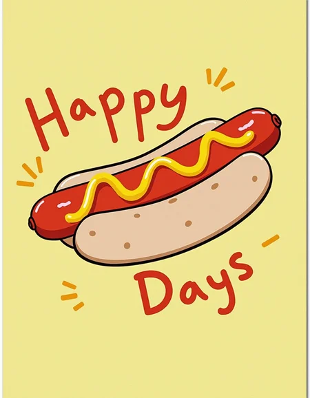 "Happy Hot Dog Days" card