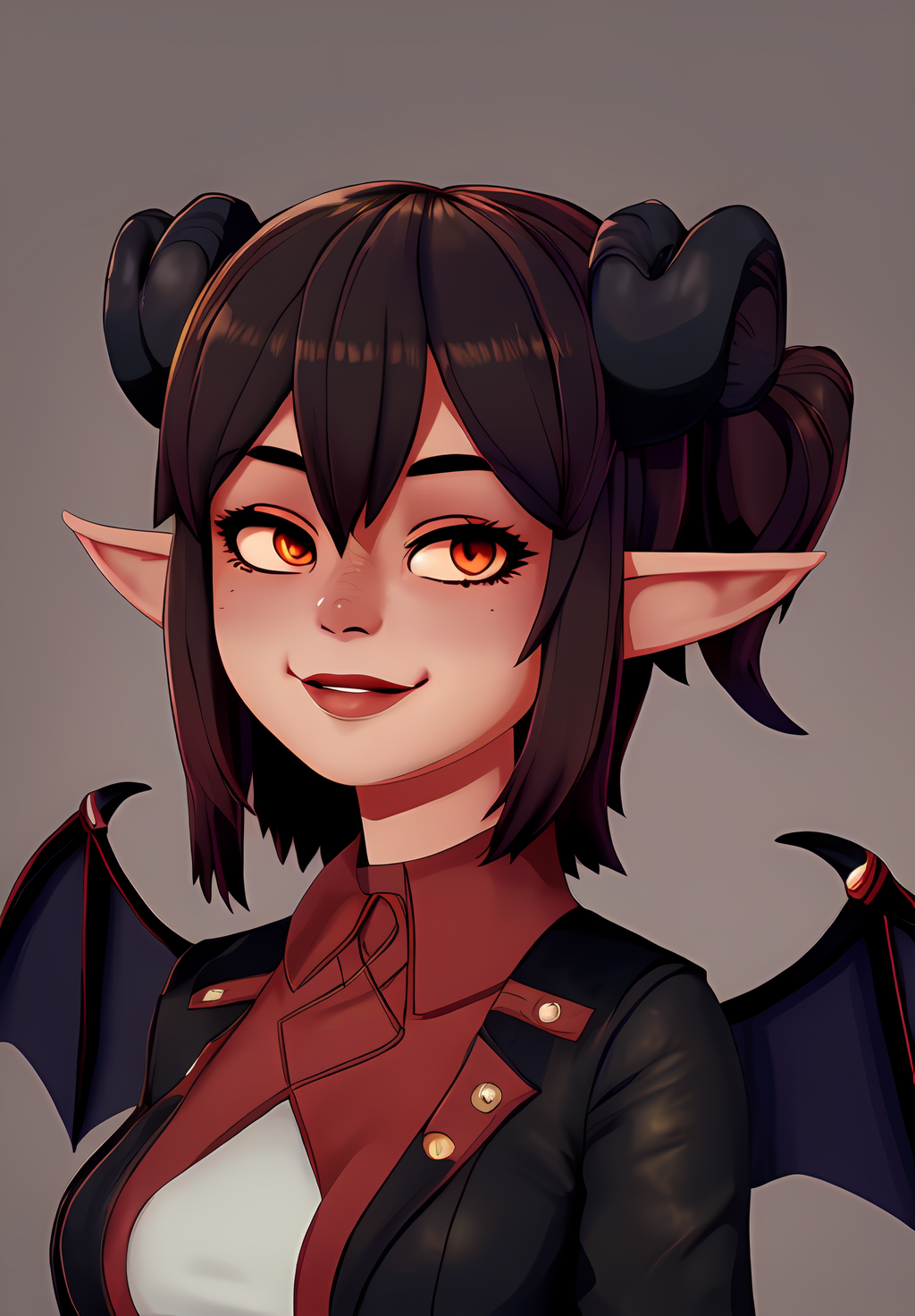 <lora:qarinah:0.8>, qarinah, 1girl, solo, portrait, smirk, (masterpiece, best quality, detailed:1.3), (highly detailed, high quality:1.3)