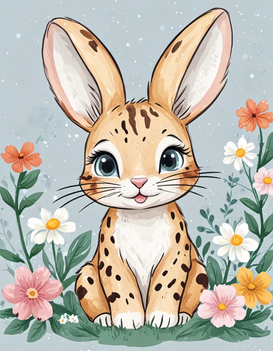 novuschroma57 style cartoon bunny tiger with flowers  <lora:sdxl_lightning_8step_lora:1>  <lora:novuschroma57 style_detail:1>