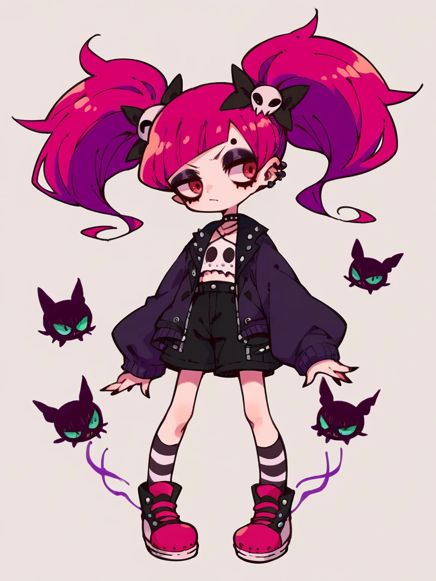 <lora:s4kur4sXLP:0.9> s4kur4s, solo, 1girl, score_9, score_8_up, score_7_up, score_6_up, goth, twintails,