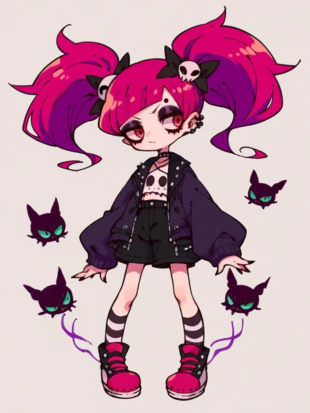 <lora:s4kur4sXLP:0.9> s4kur4s, solo, 1girl, score_9, score_8_up, score_7_up, score_6_up, goth, twintails,