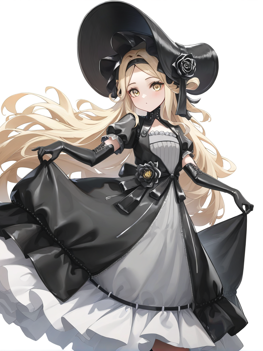 1girl,flower,solo,yinggelite,simple background,white background,looking at viewer,,yellow eyes,<lora:yinggelite-000006:0.8>, masterpiece, best quality, very aesthetic, absurdres