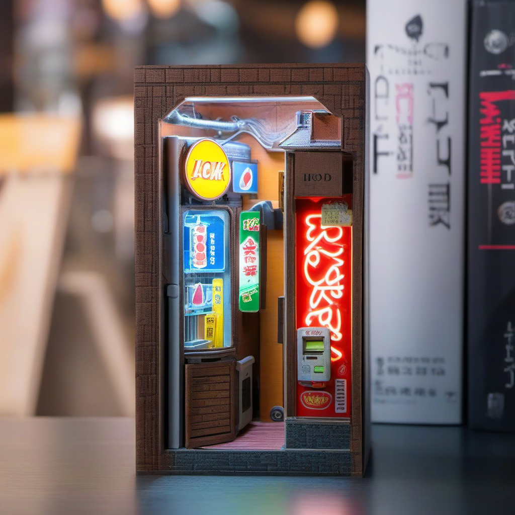 hyperrealistic and intricate detailed photo of book nook, tokyo, ginza, neon sign, cola vending machine <lora:book_nook:1>,
, 
realistic skin,
UHD 8k focus stacking, film grain, sharp focus, rule of thirds, insanely detailed, 
raytracing, photorealistic, depth of field, professional colorgrading