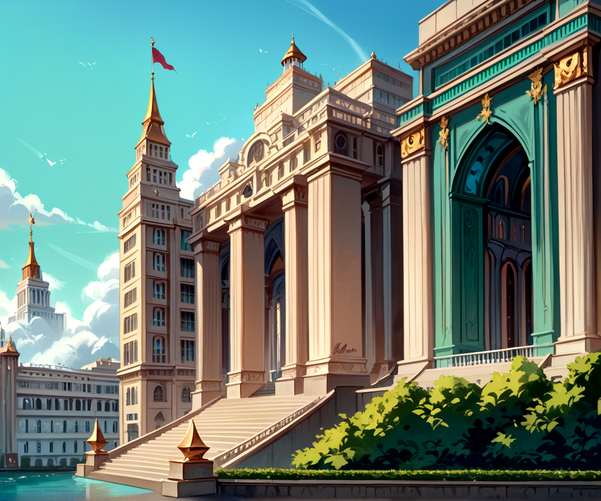 score_9, score_8_up, score_7_up,
<lora:Authoritarian_Architecture_(Architecture)_(Pony)_(AD):0.8> authoritarian, scenery, building, city, cityscape, architecture, monumental architecture,
8K, In'ei, chiaroscuro, soft natural volumetric cinematic perfect light, perfect depth of field shot, ray tracing, photometry, beautiful, subsurface scattering, idealized modern city, wide beautiful boulevards, busy city center, parks and manicured lawn areas, large parks, plazas, skyscrapers, hyper detailed, art by Thomas Kinkade, detailed background, detailed photographic fluffy anime clouds, Unreal Engine, CGI render, absurdly detailed, modern era photograph, masterclass oil painting, 
BREAK zPDXL, zPDXLxxx, <lora:wowifierXL:0.2> art by mooncryptowow <lora:sdxl_lightning_8step_lora:0.4> <lora:detailed_notrigger:0.5>