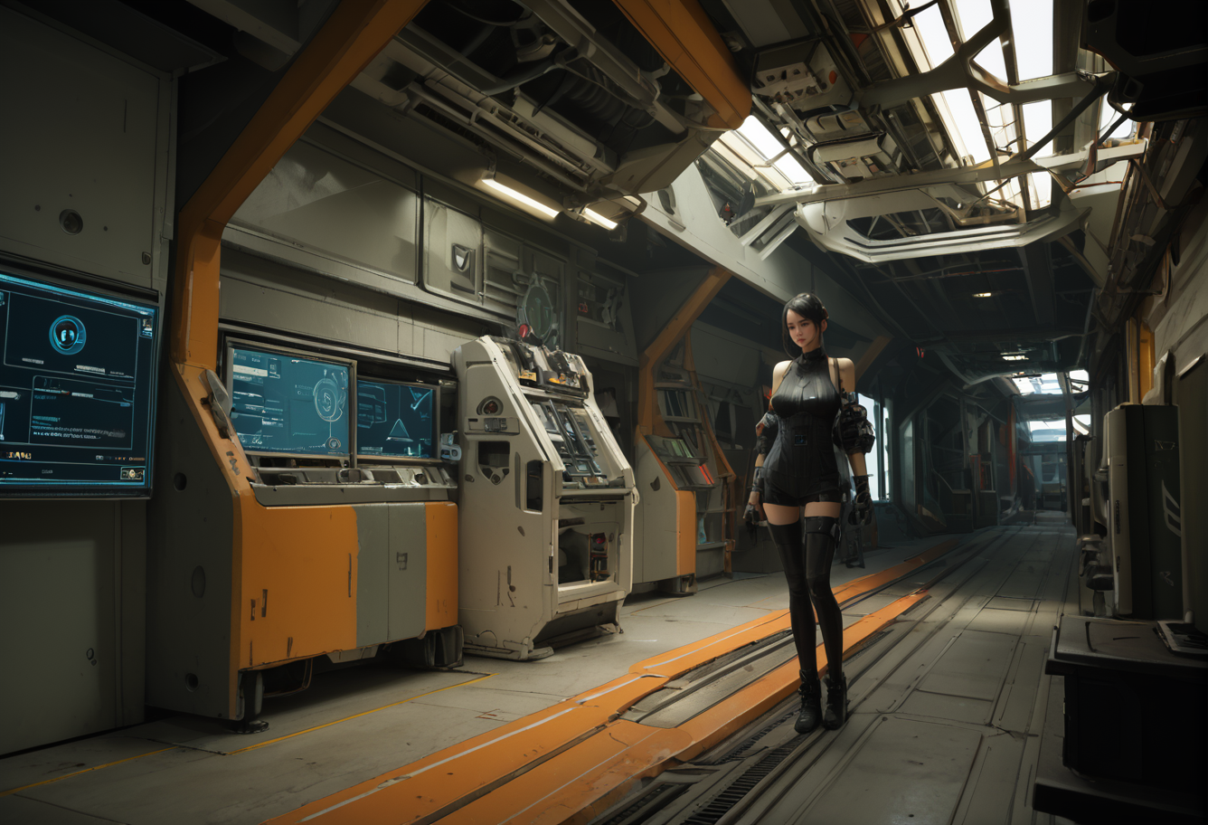 ,ruanyi1324,science fiction,<lora:1324 science fiction_v1_pony:1>, score_9,score_8_up,score_7_up,,8k,1girl,solo,,