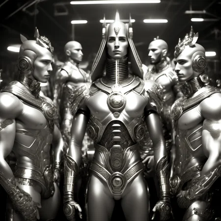 photo Meeting of the Machine kings with the Supreme Energy Adonis (EnergyAdonis style:1) <lora:djzEnergyAdonis:0.8)