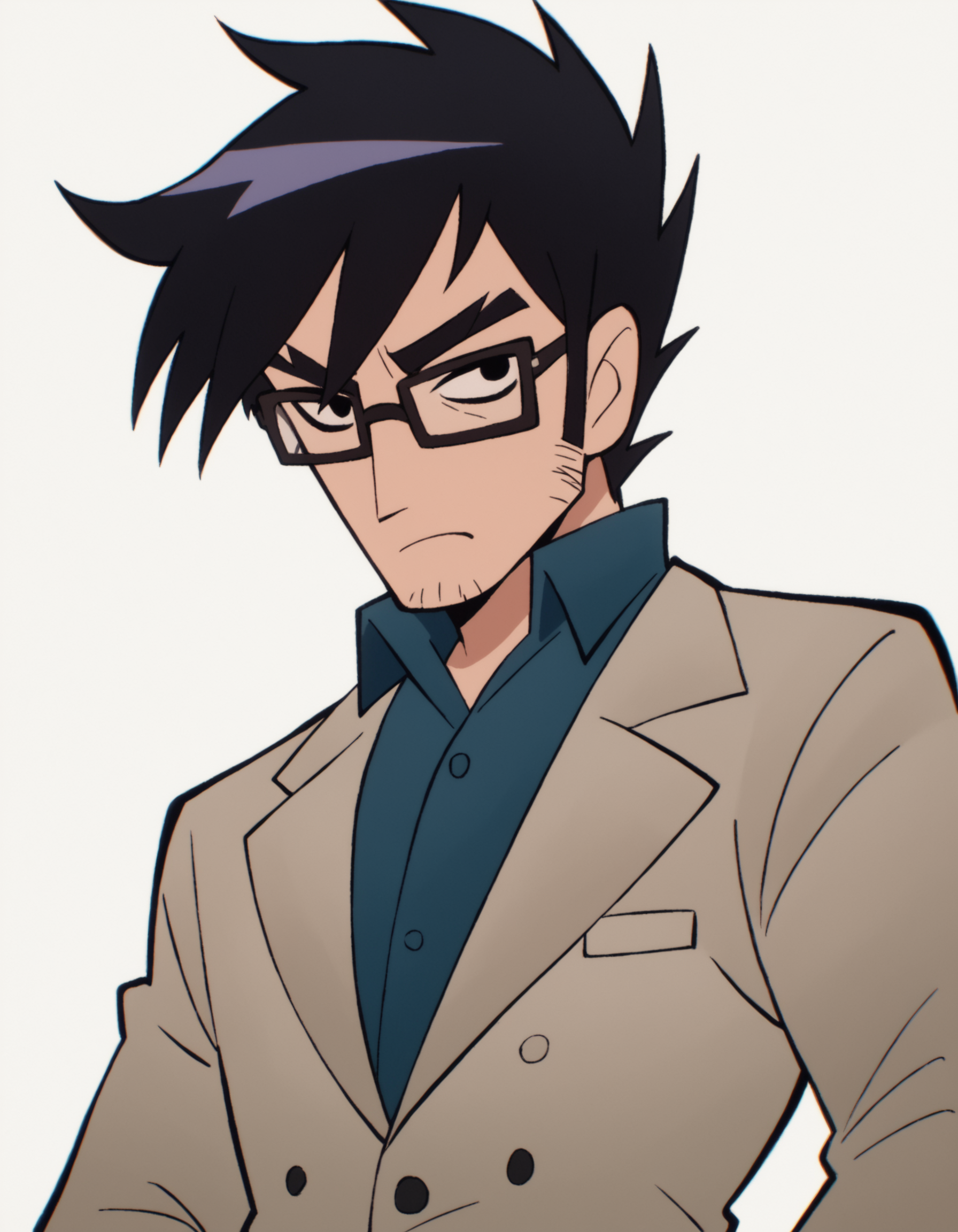 zPDXL, score_9, score_8_up, score_7_up, source_anime,
gideon, short hair, black hair, glasses ,  <lora:ScottP-v2-3:0.8> scttp