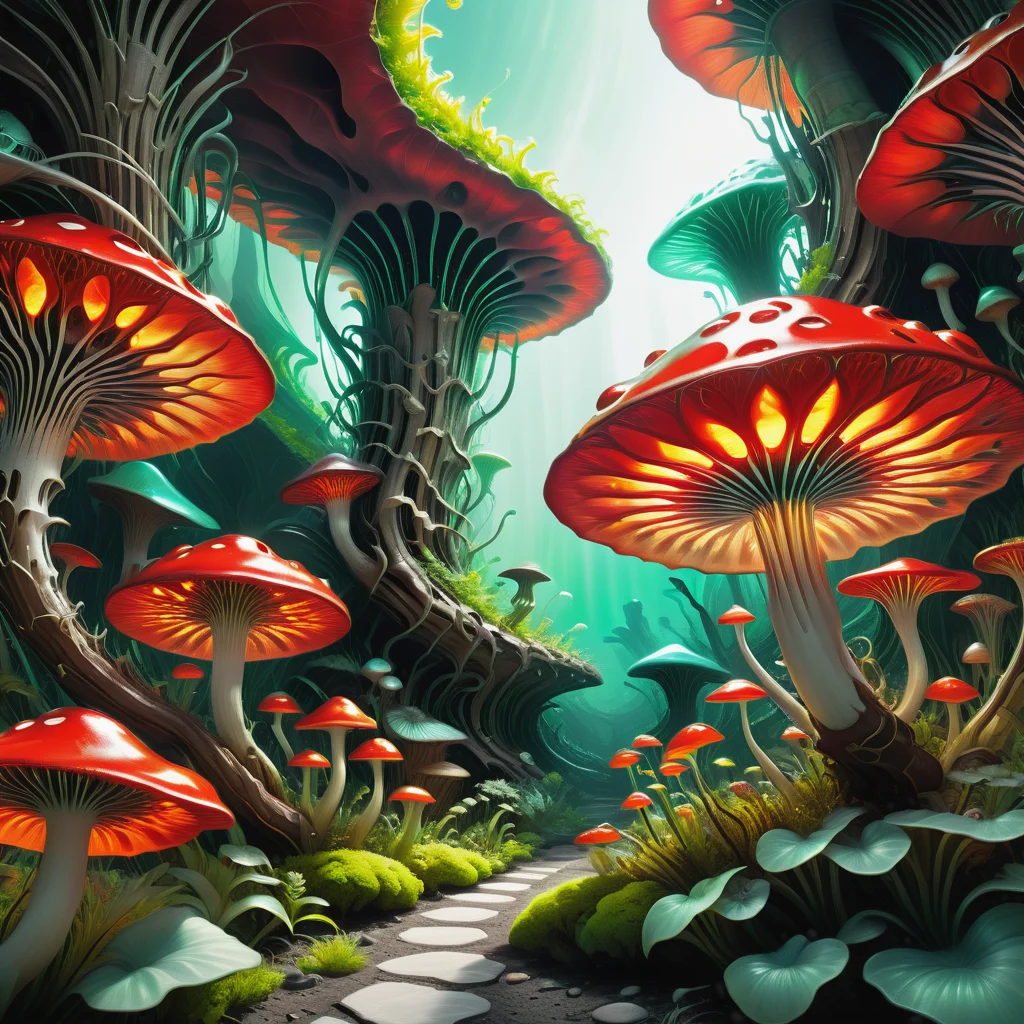 ((best quality)), ((masterpiece)), ((realistic,digital art)), (hyper detailed),DonMG414XL, biomorphic, Biomimetic, botanical, bio, organic, Seamagine Aurora-6, Sunroof, Low Beam Lights, Winch, Glass, Unconventional, Poppy Red, Mesh Texture,, octane rendering, raytracing, volumetric lighting, Backlit,Rim Lighting, 8K, HDR, <lora:DonMG414XL-000016:1>, ((best quality)), ((masterpiece)), ((realistic,digital art)), (hyper detailed), Burgundy Palm-sized Flat Smooth mushroom, Knurled Pattern, Smooth, Underground Exchange, Antarctic, Dense, Fluorescent, Dark brown Crowded Gills, Fine Annulus,,Partial Veil, Curative, , octane rendering, raytracing, volumetric lighting, Backlit,Rim Lighting, 8K, HDR, <lora:add-detail-xl:.8>
