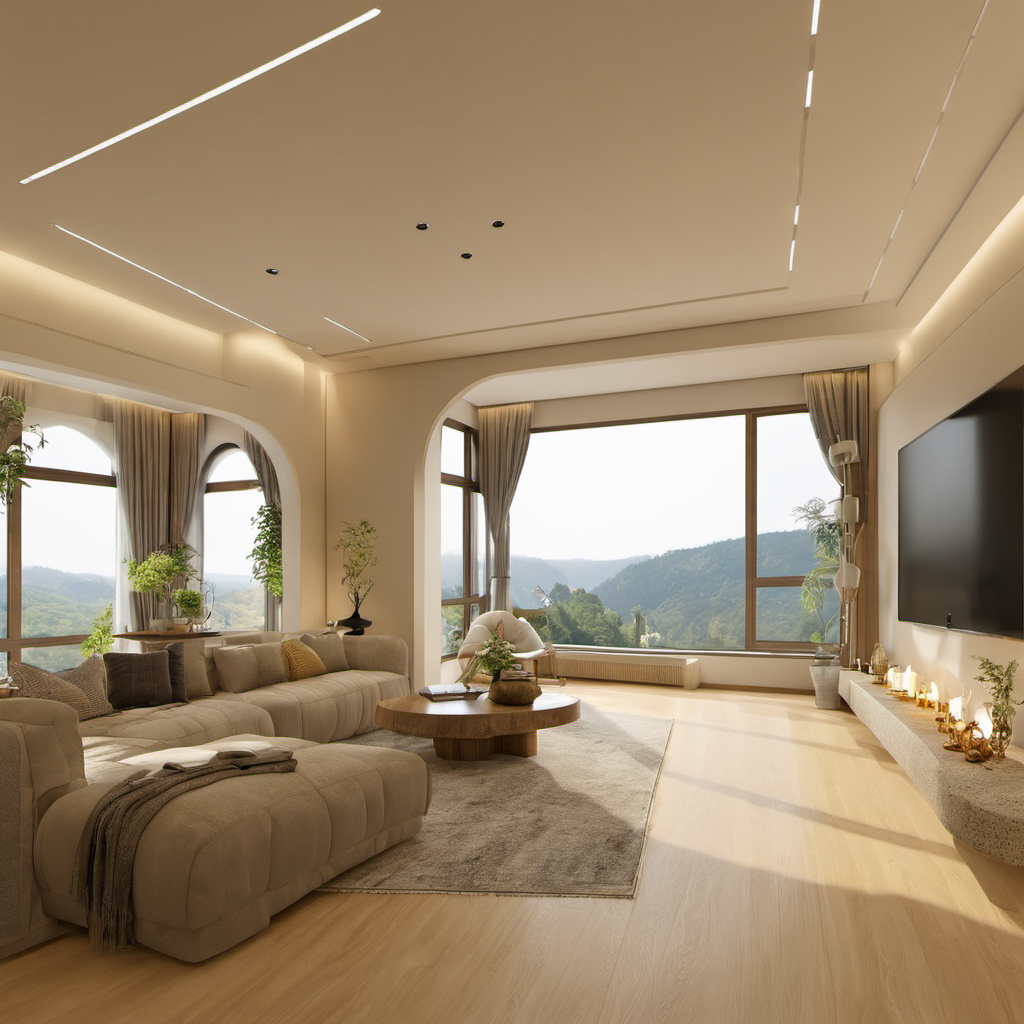 naiyou, <lora:naiyou_xl-000018:1>,living room,HDR,UHD,8K,best quality,(realistic:2.0),masterpiece,Highly detailed,castle view is outside the window