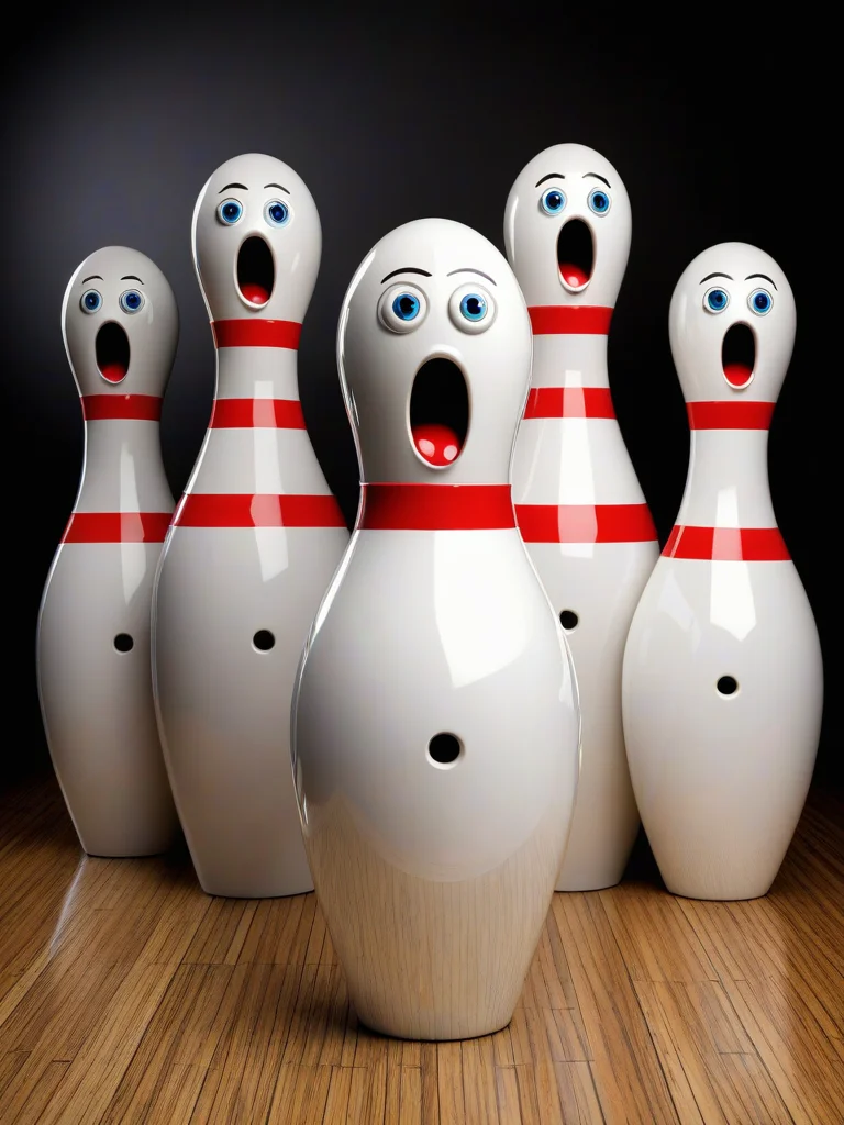 scared bowling pins,