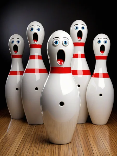 scared bowling pins,